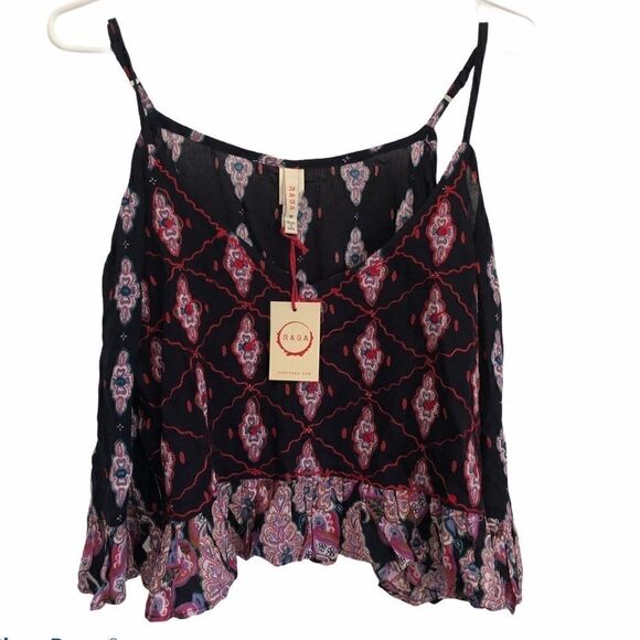 RAGA Alice Cropped Ruffle Cold Shoulder Top.Size M - Picture 8 of 12